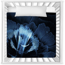 Blue Futuristic Flower Nursery Decor 53408576