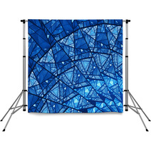 Blue Glowing Stained Glass Fractal Backdrops 72823141