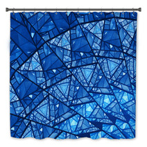 Blue Glowing Stained Glass Fractal Bath Decor 72823141