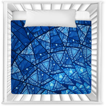 Blue Glowing Stained Glass Fractal Nursery Decor 72823141