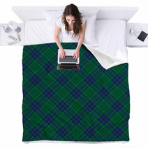 Blue green tartan wallpaper 1 Blankets 61689501