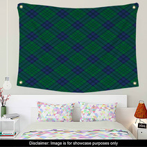 Blue green tartan wallpaper 1 Wall Art 61689501