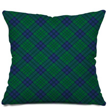 Blue green tartan wallpaper Pillows 61689501
