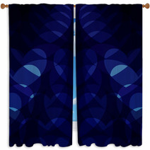 blue hearts on a blue background Window Curtains 52398214
