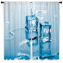 Blue Ice Cubes Window Curtains 2512654