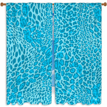 Blue Leopard Window Curtains 59674744