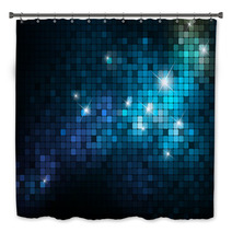 Blue Mosaic Background Bath Decor 26289618