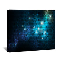 Blue Mosaic Background Wall Art 26289618