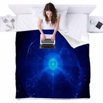 Blue Nebula In Space Blankets 66087623