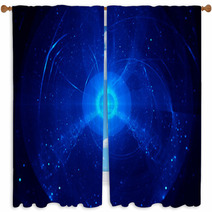 Blue Nebula In Space Window Curtains 66087623