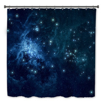 Blue Nebula Stars Background Bath Decor 60617527