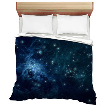 Blue Nebula Stars Background Bedding 60617527