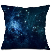 Blue Nebula Stars Background Pillows 60617527