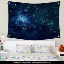 Blue Nebula Stars Background Wall Art 60617527