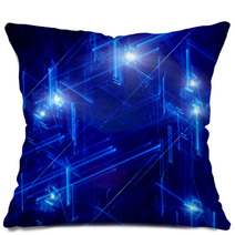 Blue Neon Futuristic Abstract Background Pillows 67427211