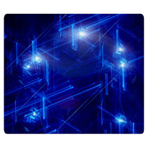 Blue Neon Futuristic Abstract Background Rugs 67427211