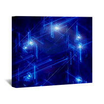 Blue Neon Futuristic Abstract Background Wall Art 67427211