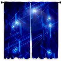 Blue Neon Futuristic Abstract Background Window Curtains 67427211