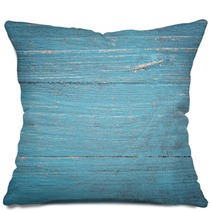 Blue Painted Wood Background Pillows 90647625