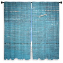 Blue Painted Wood Background Window Curtains 90647625