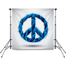 Blue Peace Geometric Icon Made In 3d Modern Style Backdrops 68129872