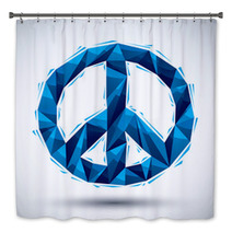 Blue Peace Geometric Icon Made In 3d Modern Style Bath Decor 68129872