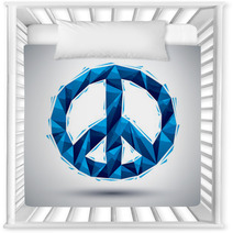 Blue Peace Geometric Icon Made In 3d Modern Style Nursery Decor 68129872