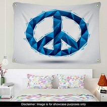 Blue Peace Geometric Icon Made In 3d Modern Style Wall Art 68129872