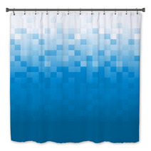 Blue Pixel Background Bath Decor 64645075