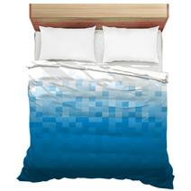 Blue Pixel Background Bedding 64645075
