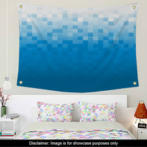 Blue Pixel Background Wall Art 64645075