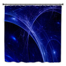 Blue Plasma Rays In Space, Abstract Background Bath Decor 68461325