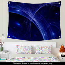 Blue Plasma Rays In Space, Abstract Background Wall Art 68461325