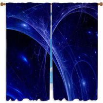 Blue Plasma Rays In Space, Abstract Background Window Curtains 68461325