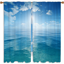 Blue Sky Ocean Window Curtains 67072330