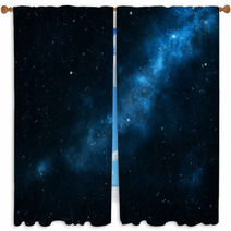 Blue Space Background Window Curtains 59663247