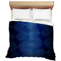 blue squares on a black background Bedding 51659249