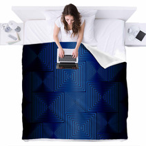 blue squares on a black background Blankets 51659249