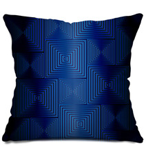 blue squares on a black background Pillows 51659249