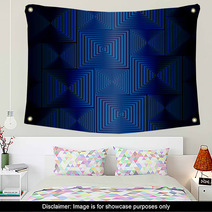 blue squares on a black background Wall Art 51659249