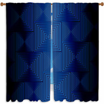 blue squares on a black background Window Curtains 51659249