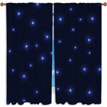Blue Stars Background Window Curtains 71142506