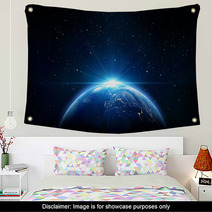 Blue Sunrise, View Of Earth From Space Wall Art 56219271