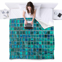 Blue Tile Background Blankets 2276746
