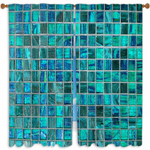Blue Tile Background Window Curtains 2276746