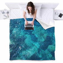 Blue Water Waves Texture Blankets 64169597