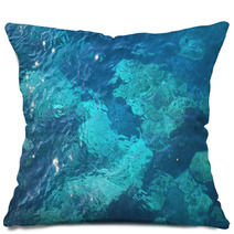 Blue Water Waves Texture Pillows 64169597