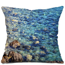 Blue Water Waves Texture Pillows 67023589