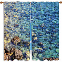 Blue Water Waves Texture Window Curtains 67023589