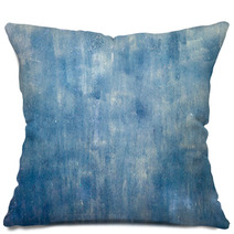 Blue Watercolor Grunge Texture Pillows 65699259